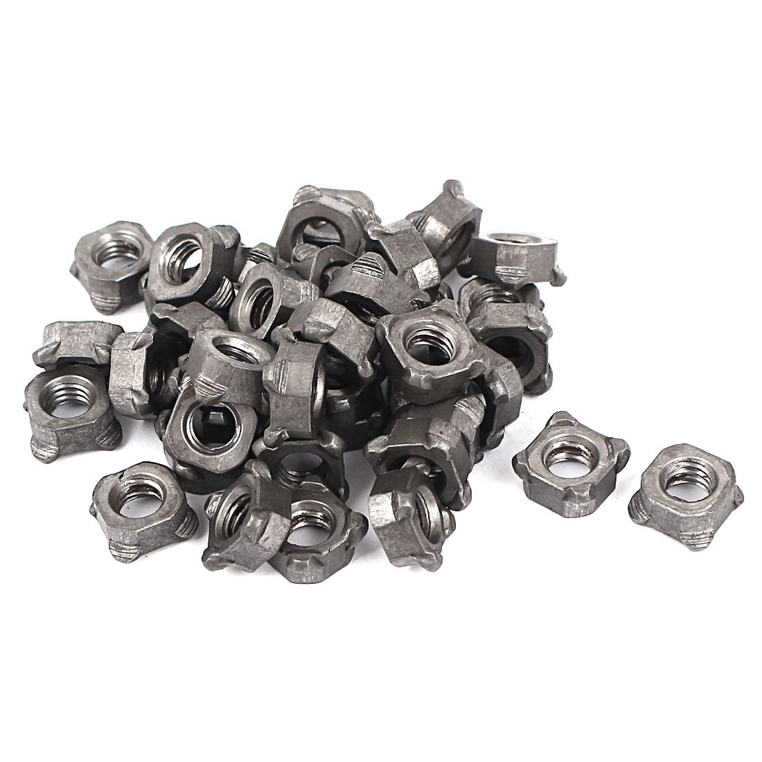 Écrous à souder M6 filetés pas 1mm carrés en acier robuste pour fixation permanente
