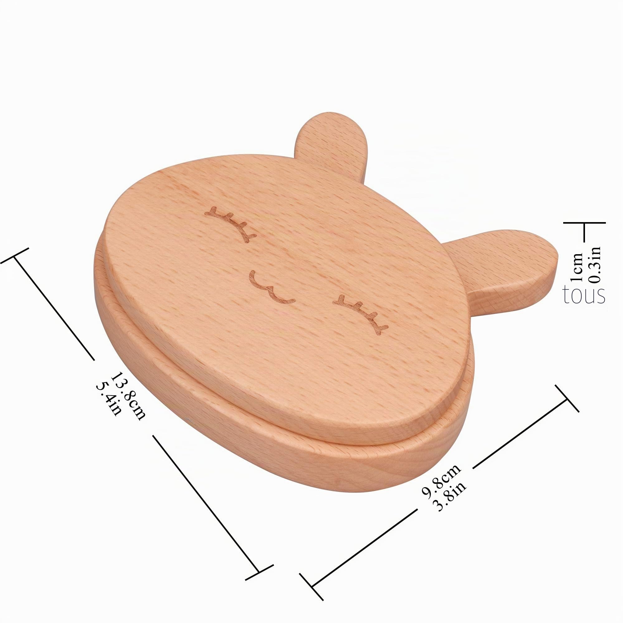 AhfuLife Boîte à Dents en Bois Générique pour Bébé - Boîte à Souvenirs de Dents de Lait - Cadeau (Lapin)