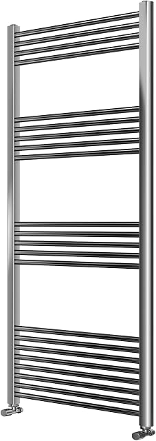 Requena Heated Towel Rail Chrome Bathroom Ladder Radiator - Straight, 1600 x 600
