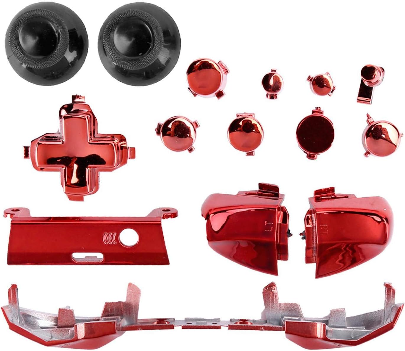 Gamepad Controller Buttons Good Tenacity Electroplating Process Feel Comfortable Button Mod Kits for Gamepad Xbox One Slim(red)