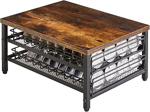 IBUYKE 2-Tie Coffee Pod Drawer for Nespresso Vertuo Pods, Brown