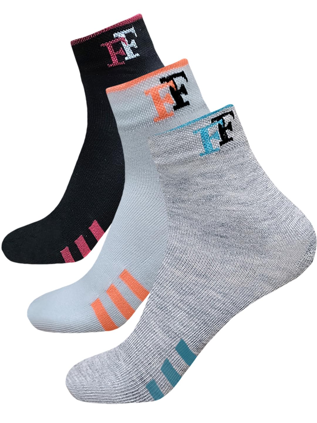 FIMS Fashion Cotton Bamboo Men & Women Crew Length Athletic Ankle Running Socks for Sport, Cycling, Everyday Use Combo Multicolor-image-33