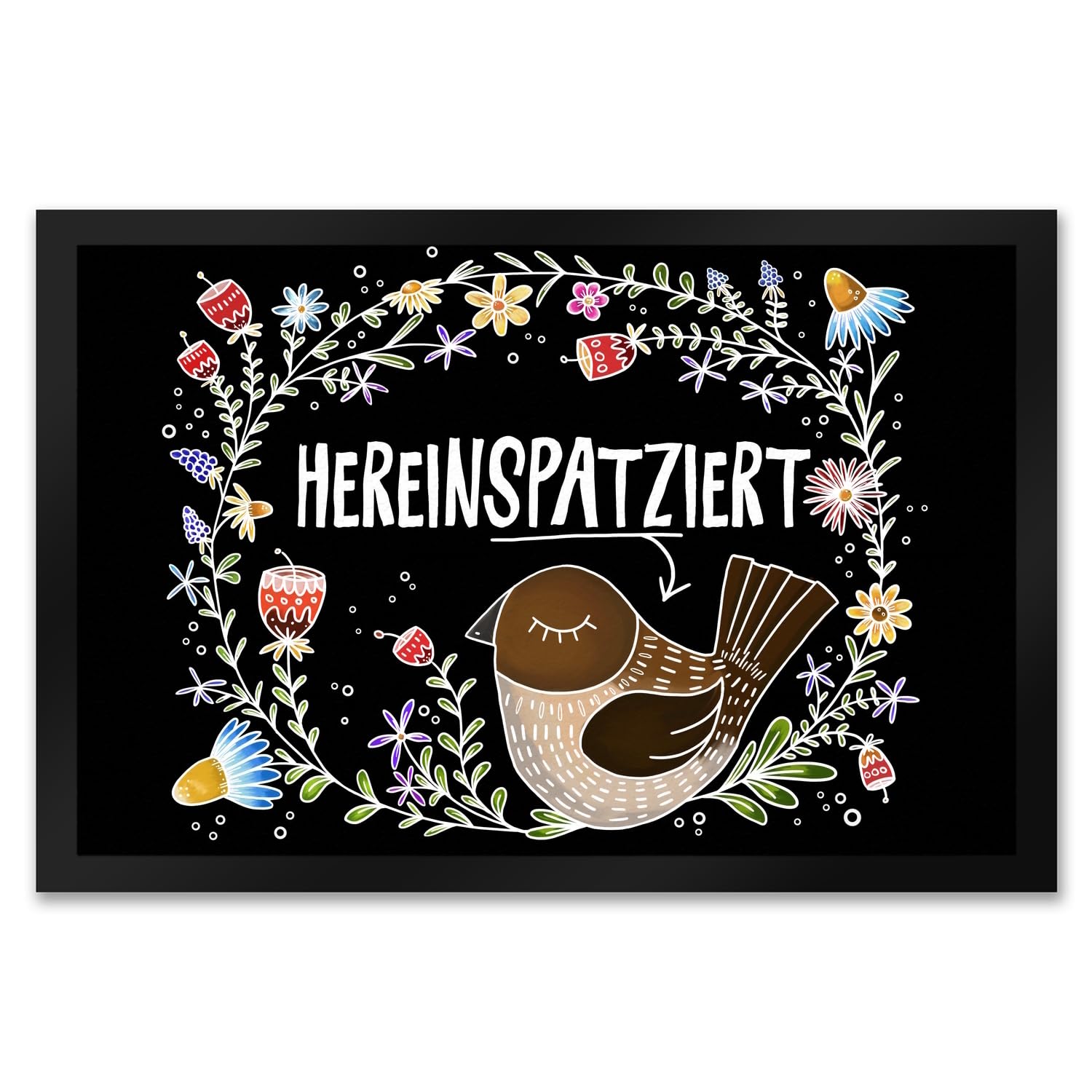 trendaffe - Hereinspatziert Fußmatte XXL mit Vogel Motiv