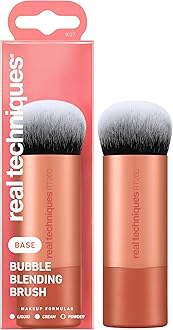 Real Techniques Bubble Blending Makeup Brush, Multipurpose Foundation Brush For Liquid, Cream, & Powder Products, Unique Round Brush Head, Synthetic Bristles, Vegan & Cruelty Free, 1 Count