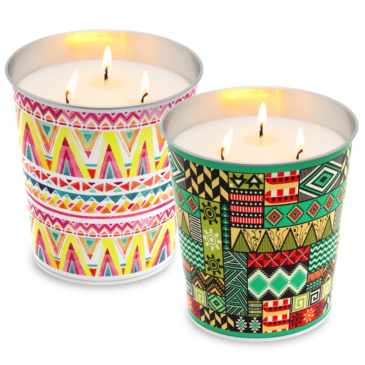 2 Pack Citronella Candles Outdoor and Indoor, 17Oz Soy Wax Candle in Large Bucket for Patio Ledge Garden Yard Beach