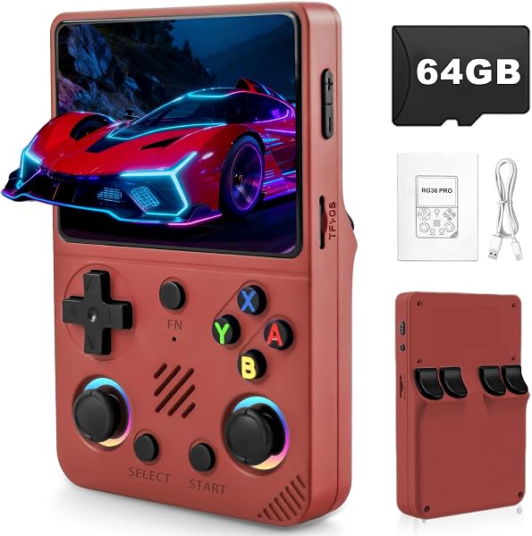 RG36PRO Retro Video Game Console Support 30000+ Classic Games, 3.5 Inch IPS Screen, Open Source System, 64G TF Card, 3000mAh Battery, Portable Console for Teen Or Partner – Gift for Christmas - 1