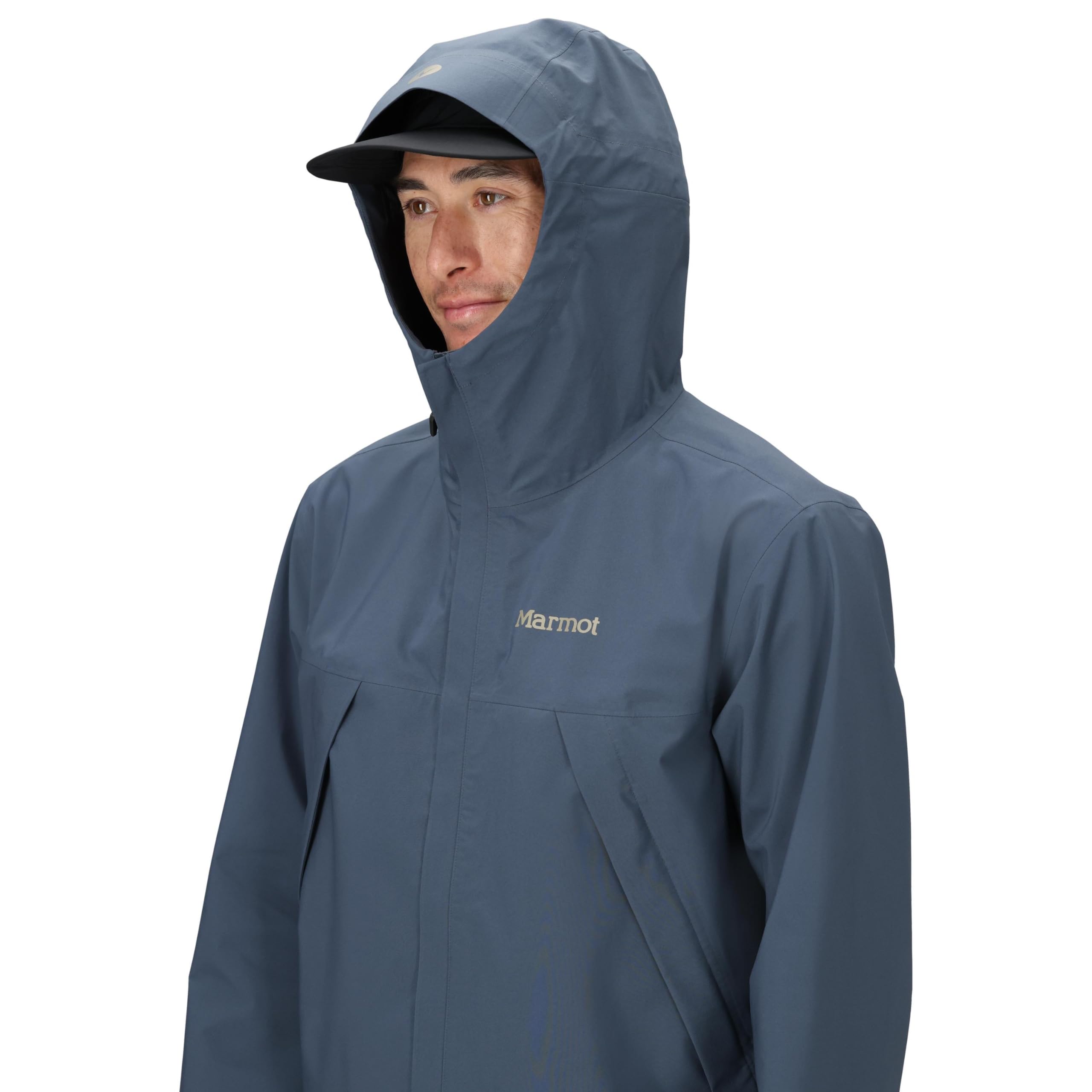 Marmot Meżczyzni PreCip Eco Pro Jacket, Wodoodporna Kurtka, Lekka Kurtka Przeciwdeszczowa z Kapturem, Thunderhead, L