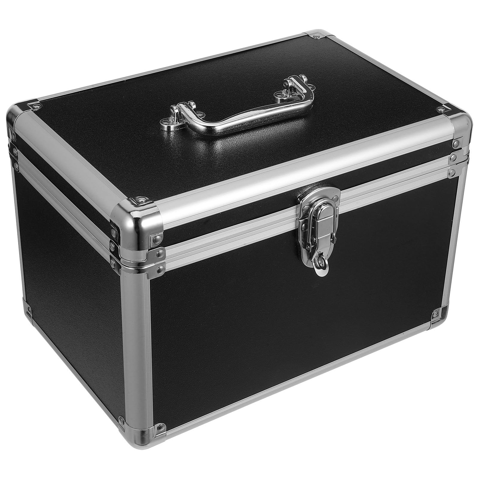 USHOBE Valigetta Rigida in Lega di Alluminio Nero con Anturto e Chiusura di Sicurezza per Strumenti Professionali in Ambienti Esterni