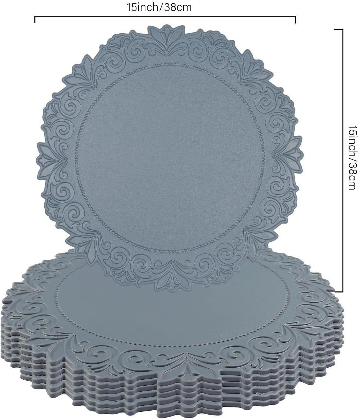 6 PCS Faux Leather Placemats Set Heat Resistant Non-Slip Easy Wipe-Clean Stylish Practical Table Mats with Embossed Patterns for Everyday Dining Special Occasions