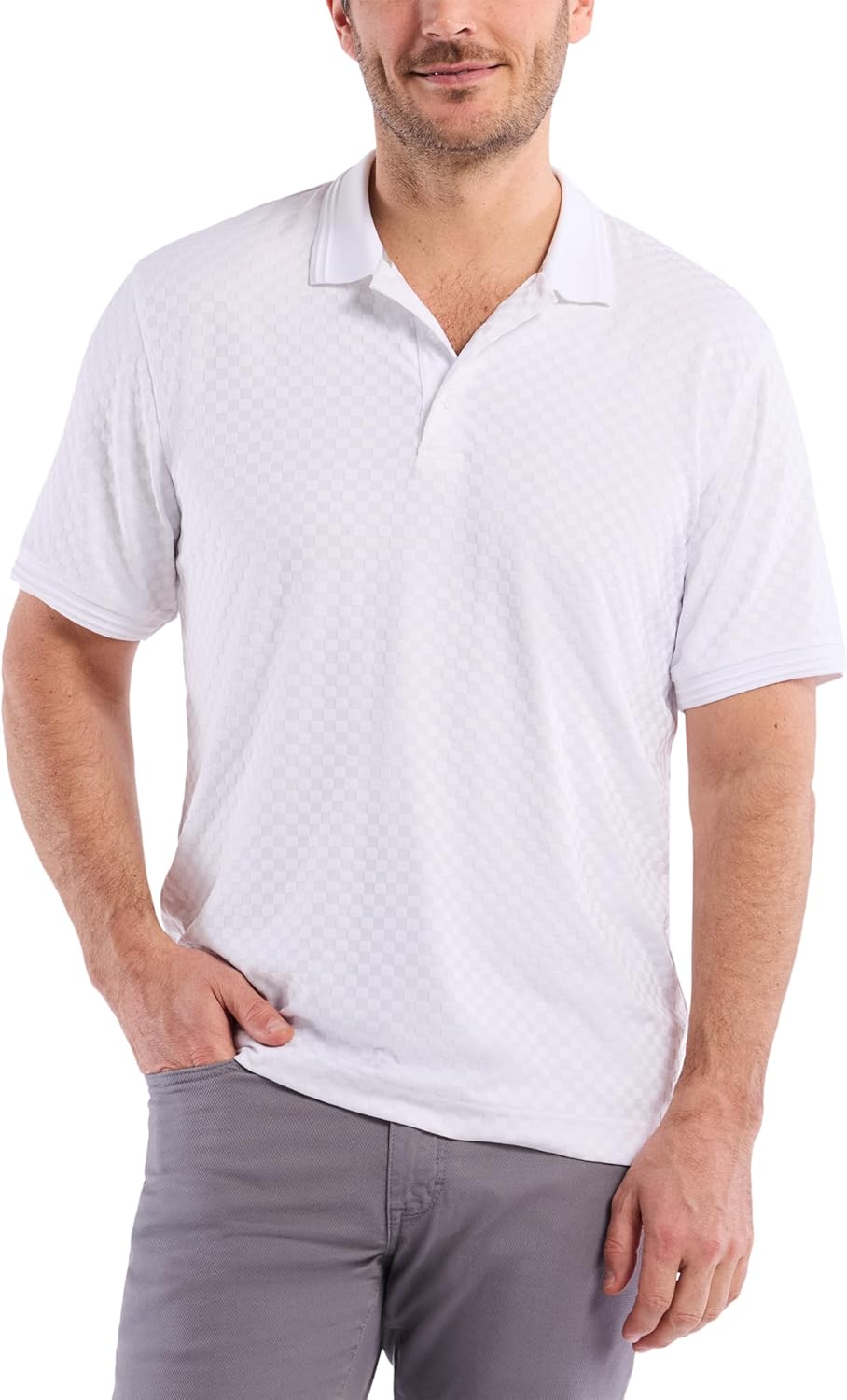Robert Graham Mens Robert Graham Men's Aaron Short Sleeve Knit Textured Polo Shirt