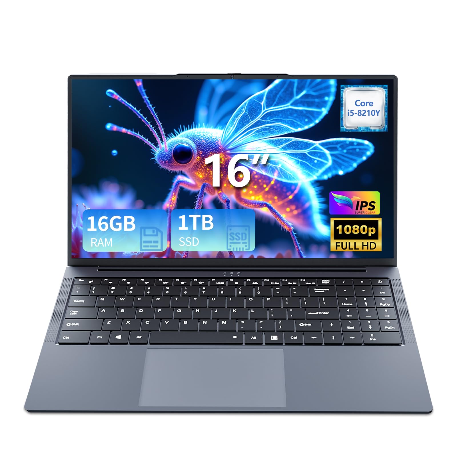 16'' Ordenador Portátil, PC Portatil Core i5 8210Y up 3.6GHz