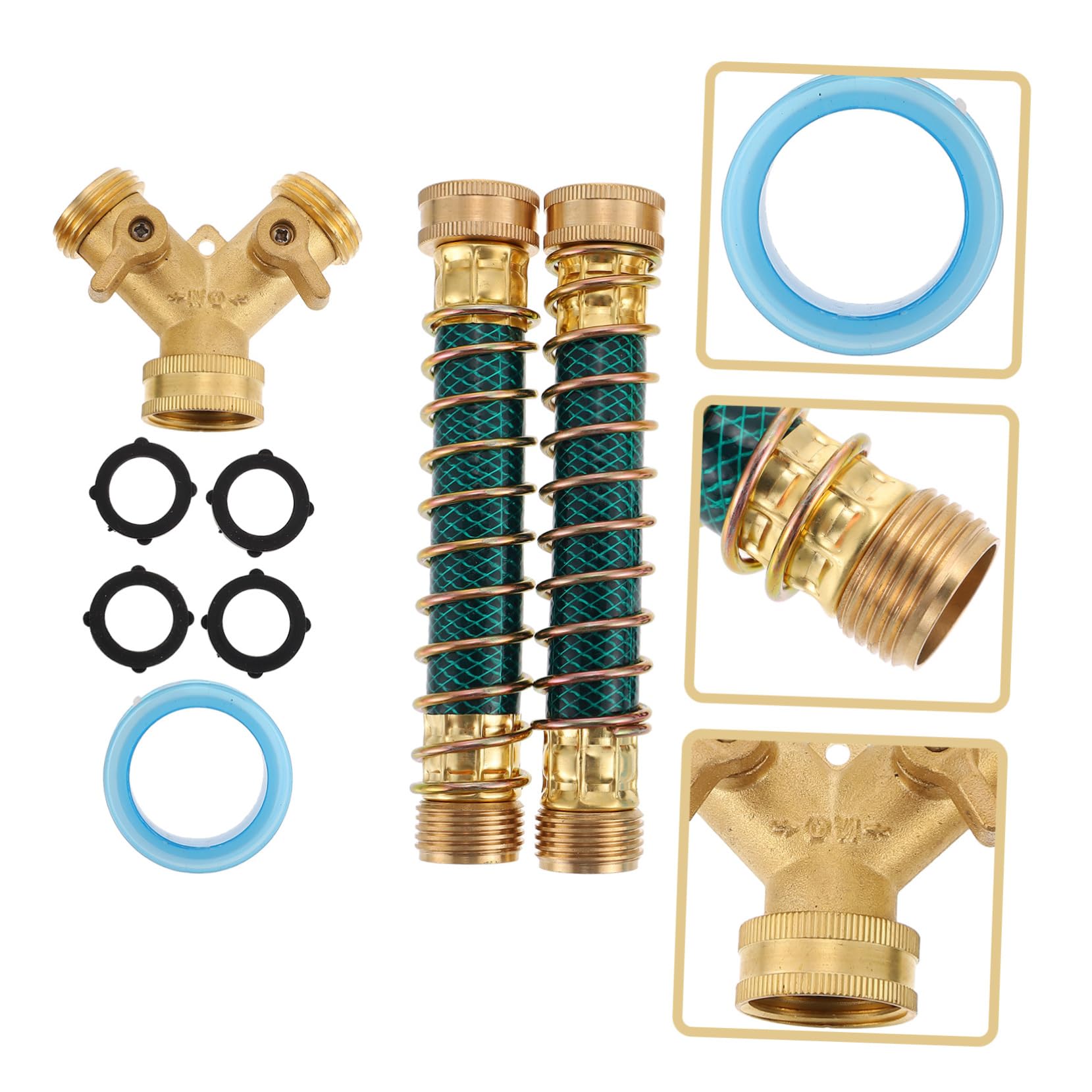 TOYANDONA Conector de Manguera de Jardín para Exteriores, 1 Set de Cobre | Protege la Manguera, Resistente al Óxido, para Aspersor y Línea de Agua