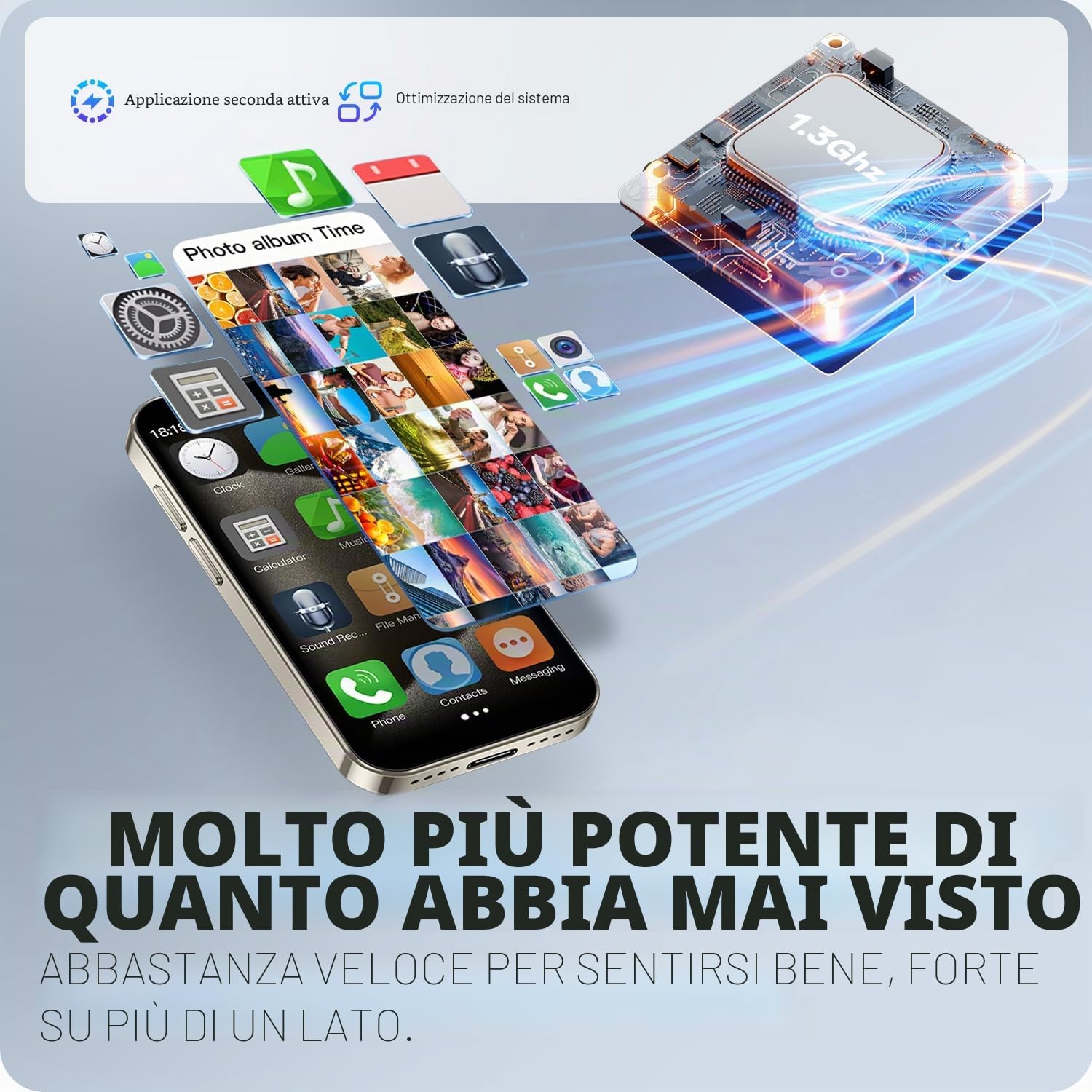 3G – Piccoli Cellulari, Bambini – Smartphone Android 9.0 3.0 pollici – Schermo 2 GB RAM 16 GB ROM, 5,0 Megapixel, 900 mAh – Batteria di riconoscimento facciale, (XS18-Blu scuro)