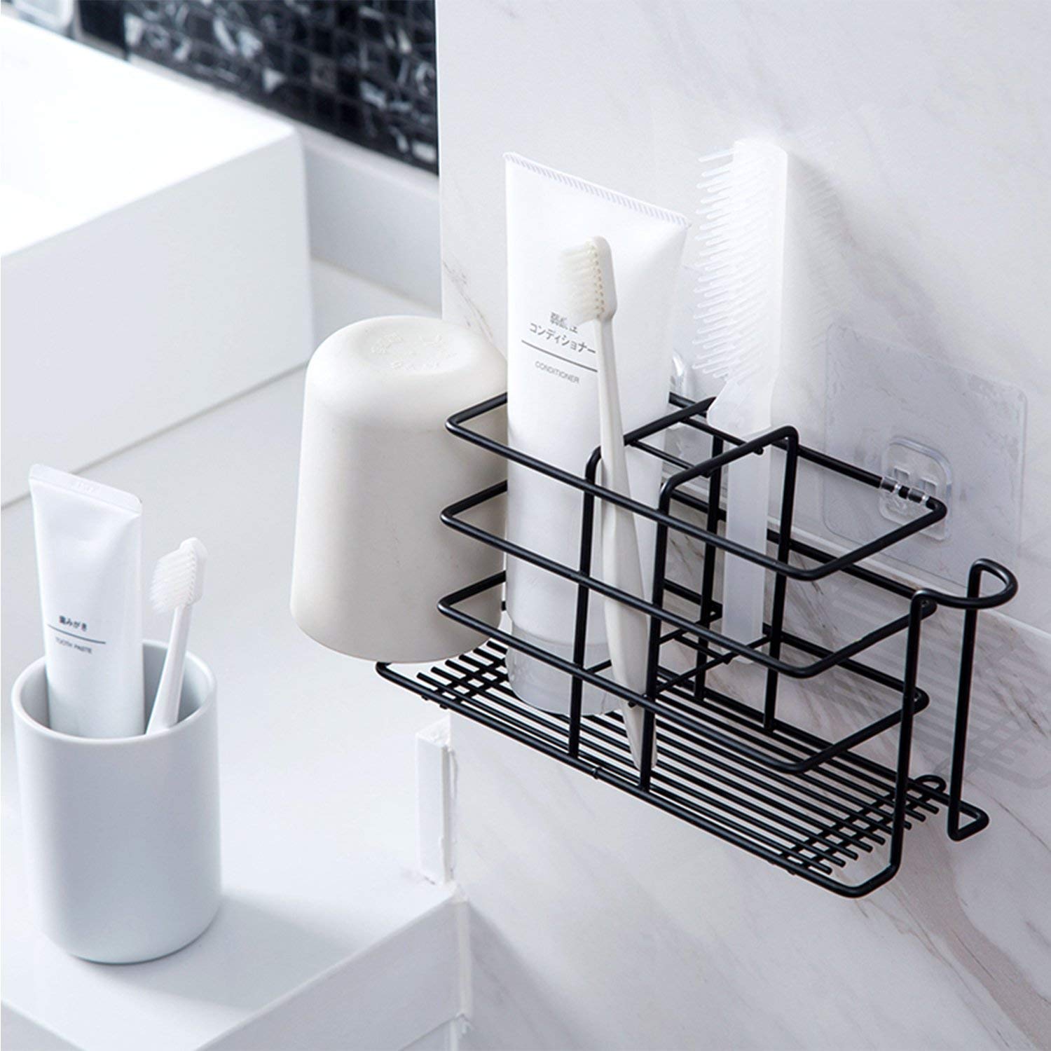 ARLICODECK™ Stainless Steel Toothbrush Holder Wall Mounted Toothpaste Holder Bathroom Storage Rack Organizer, Kitchen Storage Shelf Rack Organizer Bathroom Shelf (Pack-1) (B08YWNMBXJ) Amazon Price History, Amazon Price Tracker