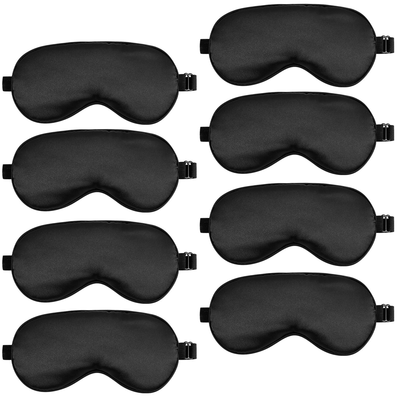 Jeffbaubl 8 Pack Sleep Mask, Soft Satin Eye Covers for Sleeping,Silk Sleep Eye Mask with Elastic Strap, Effective Shading Blindfold for Women Men,