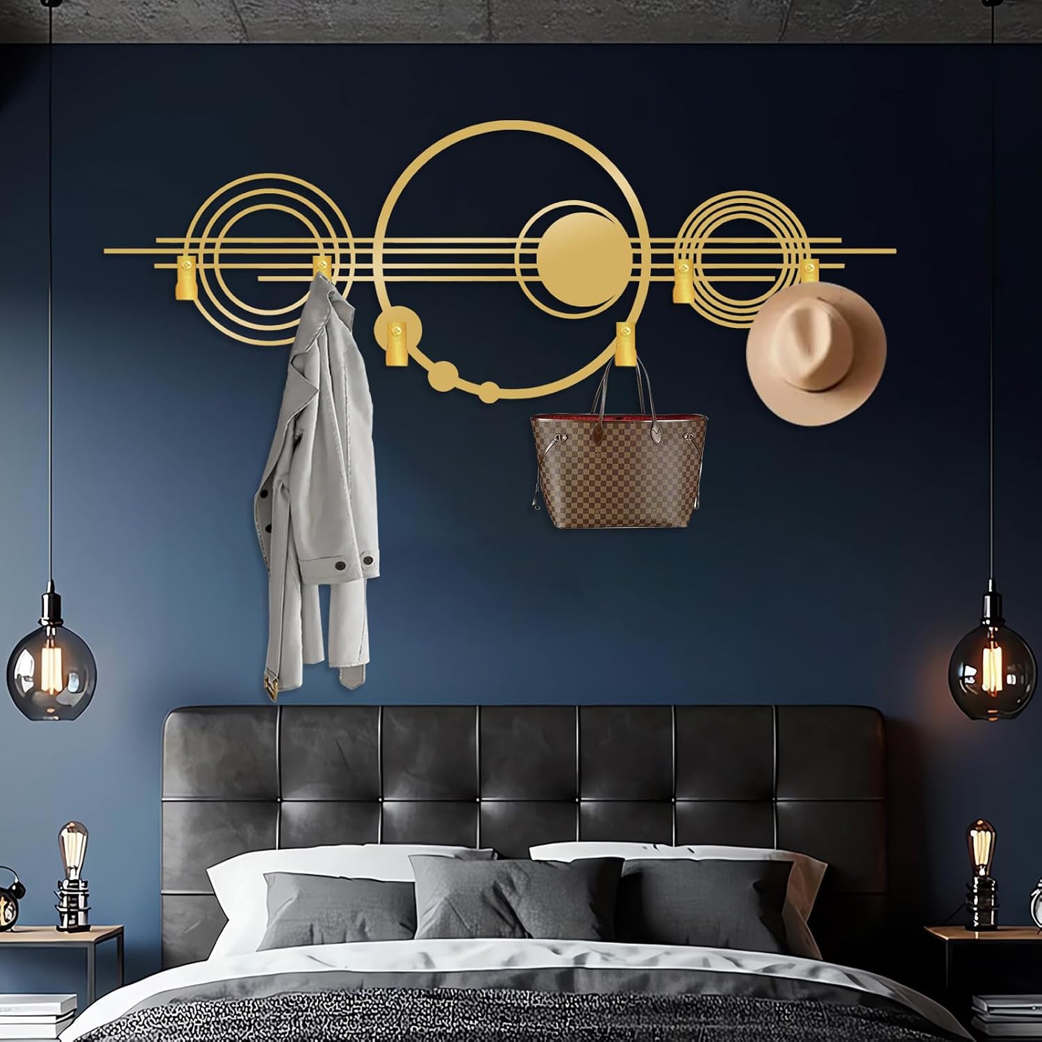 Abstract Circles Wall Coat Rack, Modern Wall Hanger