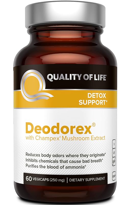 Quality of Life Deodorex — Suplemento de cogumelo champignon — 60 cápsulas vegetais
