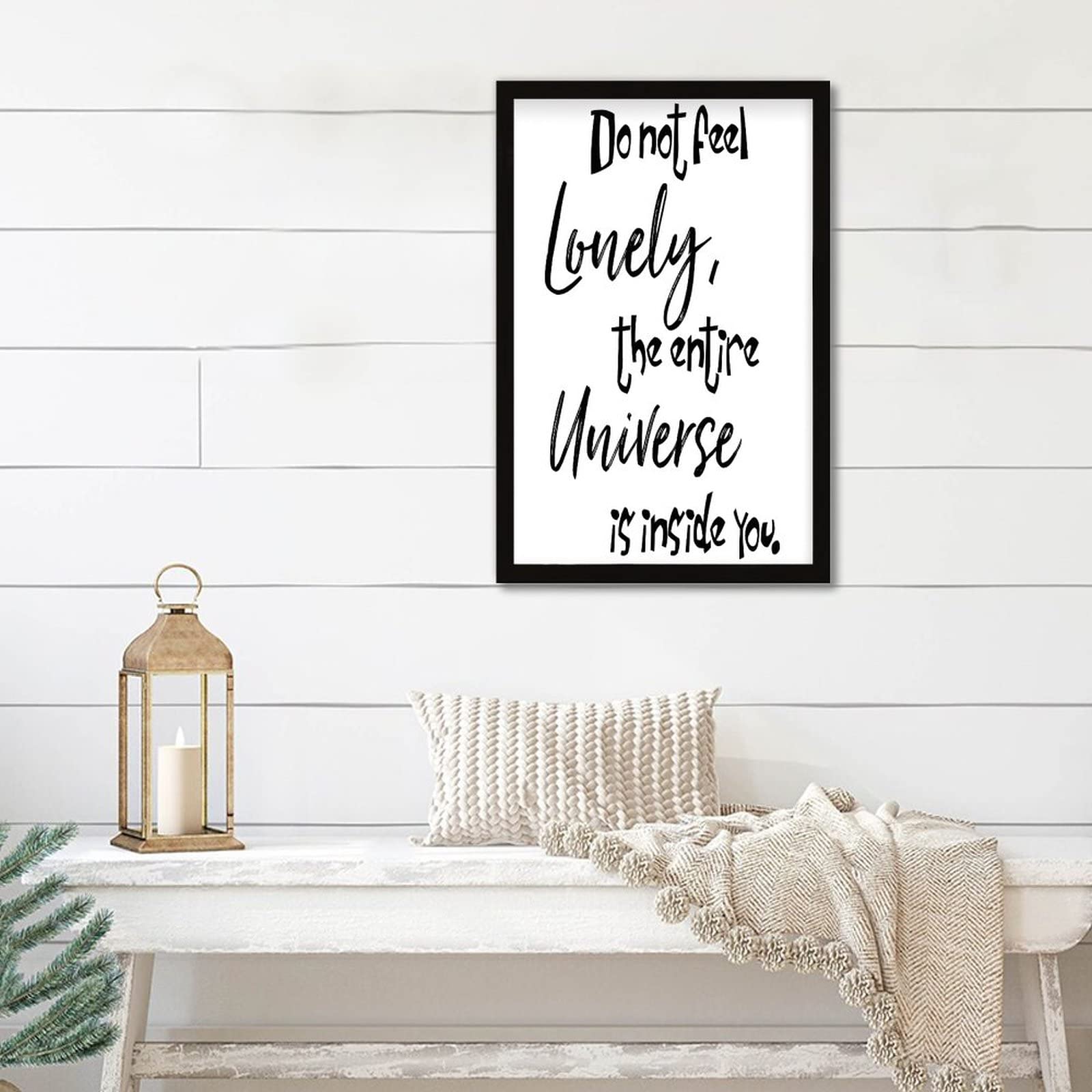 Tableau en bois Do Not Feel Lonely pour habiller un mur vide avec elegance