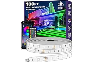 100 ft Outdoor LED Strip Lights, Easy Installation and Waterproof