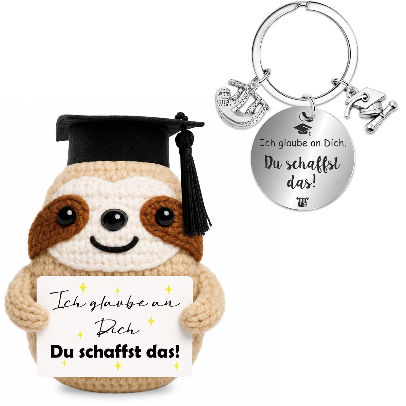 Farbeele Positive Figur und Glücksbringer-Schlüsselanhänger, Pocket Hug, MutmacherGeschenk, Gute Besserung Geschenk, Glücksbringer Prüfung Geschenk, Geburtstagsgeschenk