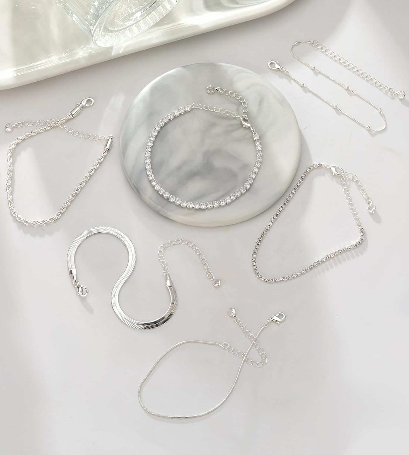 Gold Bracelets for Women 14K Gold Plated Stack Trend Bracelets Charm Paperclip Chain Cuban Link Layered Waterproof Bracelet Dainty Bracelet for Women Jewelry Gifts - Image 6