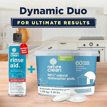 NATURE CLEAN Automatic Dishwasher Pacs Unscented, 60 Count