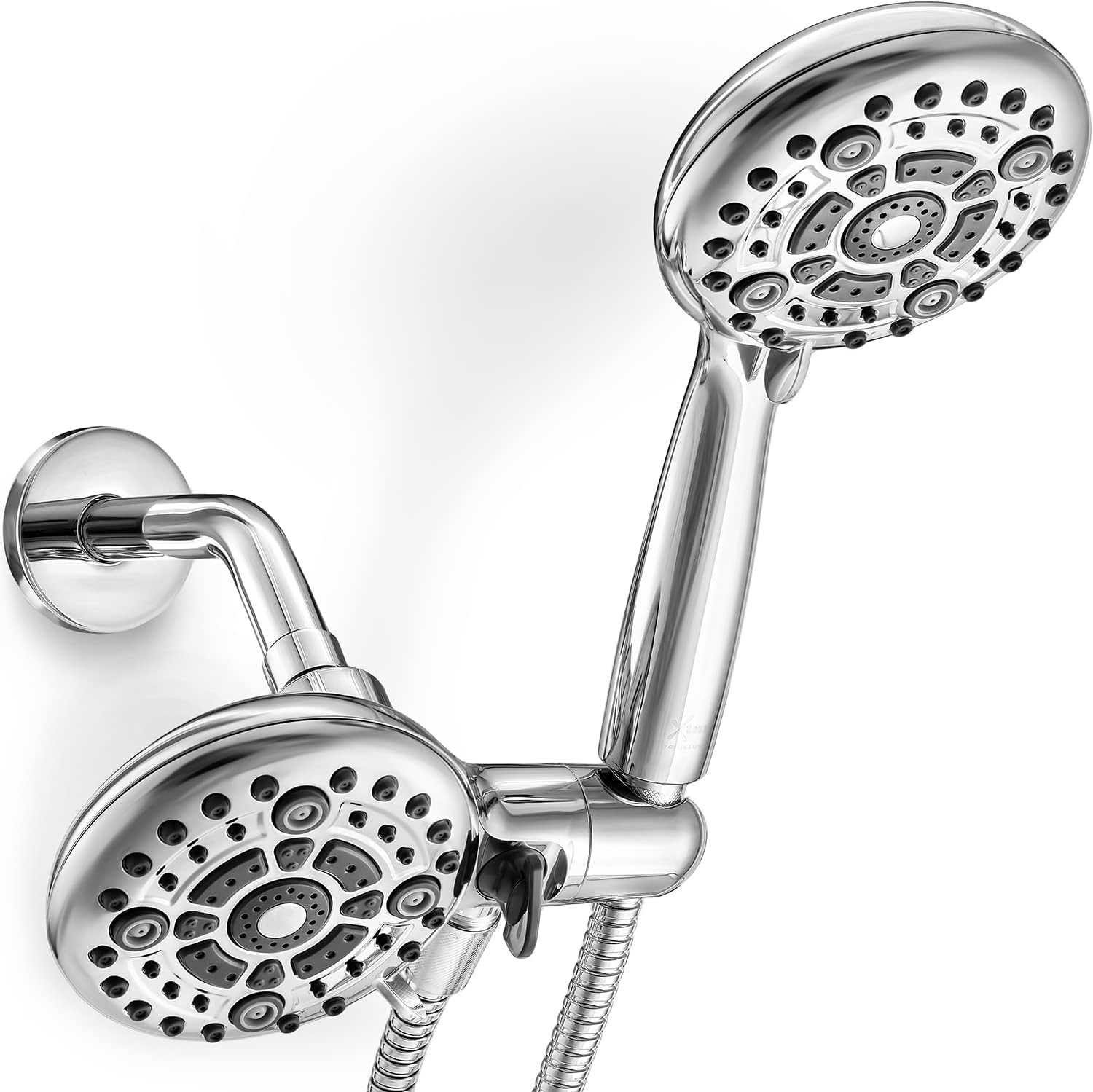 Amazon.co.jp LUCKROUTE 高圧デュアルシャワーヘッド ハンドヘルド6設定 3ウェイレインフォールシャワーヘッドコンボ