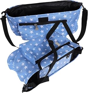YARNOW Bolsa De Cochecito Acolchado Accesorios para Cochecitos Universal Elementos Esenciales De Viaje Paseante Calesa Portátil Caddy Organizador De Cochecito De Bebé Azul Poliéster