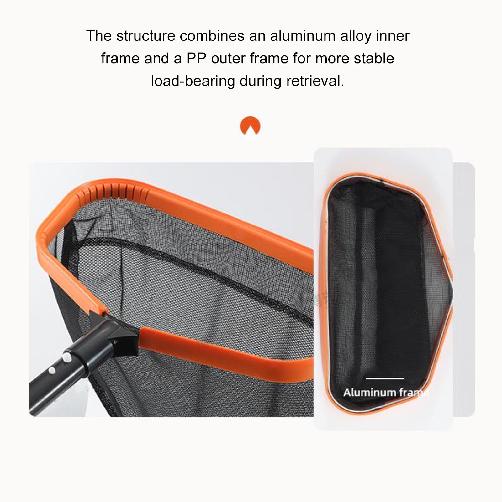 Épuisette de Piscine avec Sac à Mailles Fines et Cadre en Aluminium pour Un Nettoyage Rapide et Un ramassage Efficace des débris.