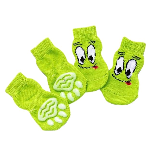 Foto 5 de 8 de 4 bonitos calcetines antideslizantes para mascotas, gatos, cachorros, perros, protectores de patas, M