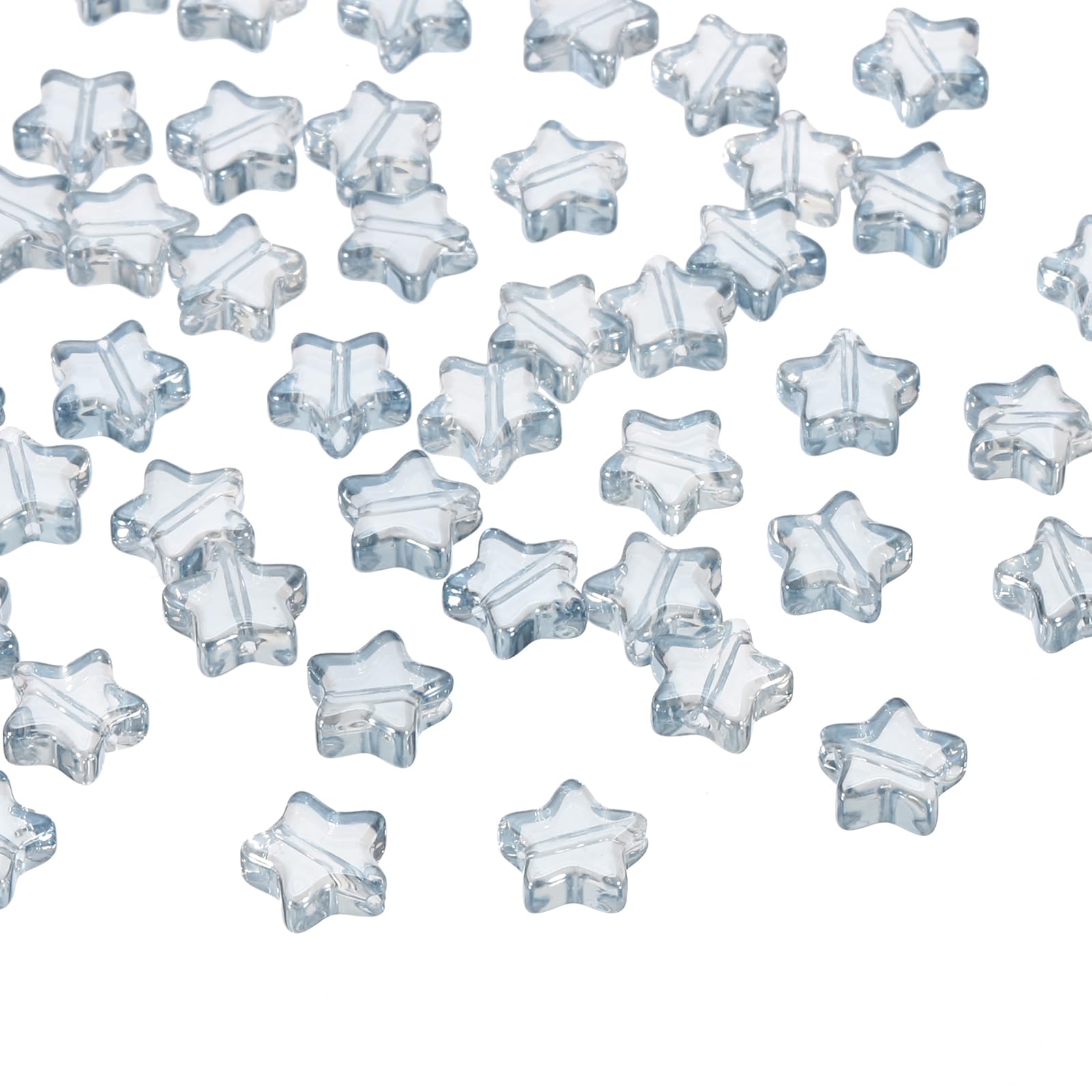 PATIKIL 8mm Crystal Star Beads, 200 Pcs Glass Spacers Bead Star Shaped Charm Pendants for Jewelry Making Bracelet Necklace DIY Grey