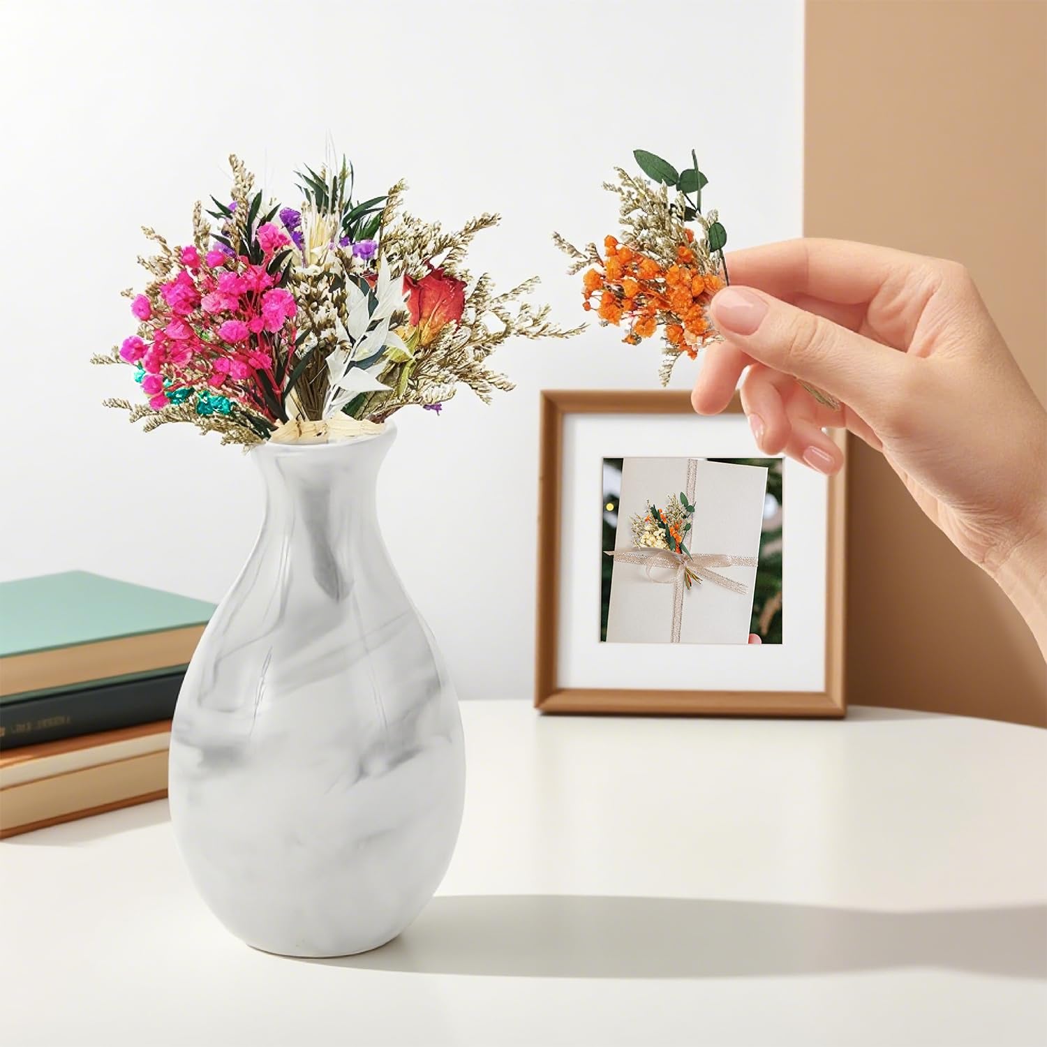 10 mini bouquet di fiori secchi, fiori secchi naturali, mini bouquet di fiori secchi, fiori secchi per artigianato, set per fai da te, decorazione per biglietti e casa