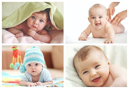 PRINTNET New Born Baby Girl/Boy Poster for Pregnant Women Cute Large Posters in Room Bedroom with Big Size Gloss Finish, Size - 12 x 18 Inch, Set of 4 Photos (C)