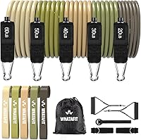 Vista 21 de WHATAFIT Bandas de resistencia, bandas de ejercicio, bandas de resistencia para entrenamiento, bandas de entrenamiento con asas para hombres