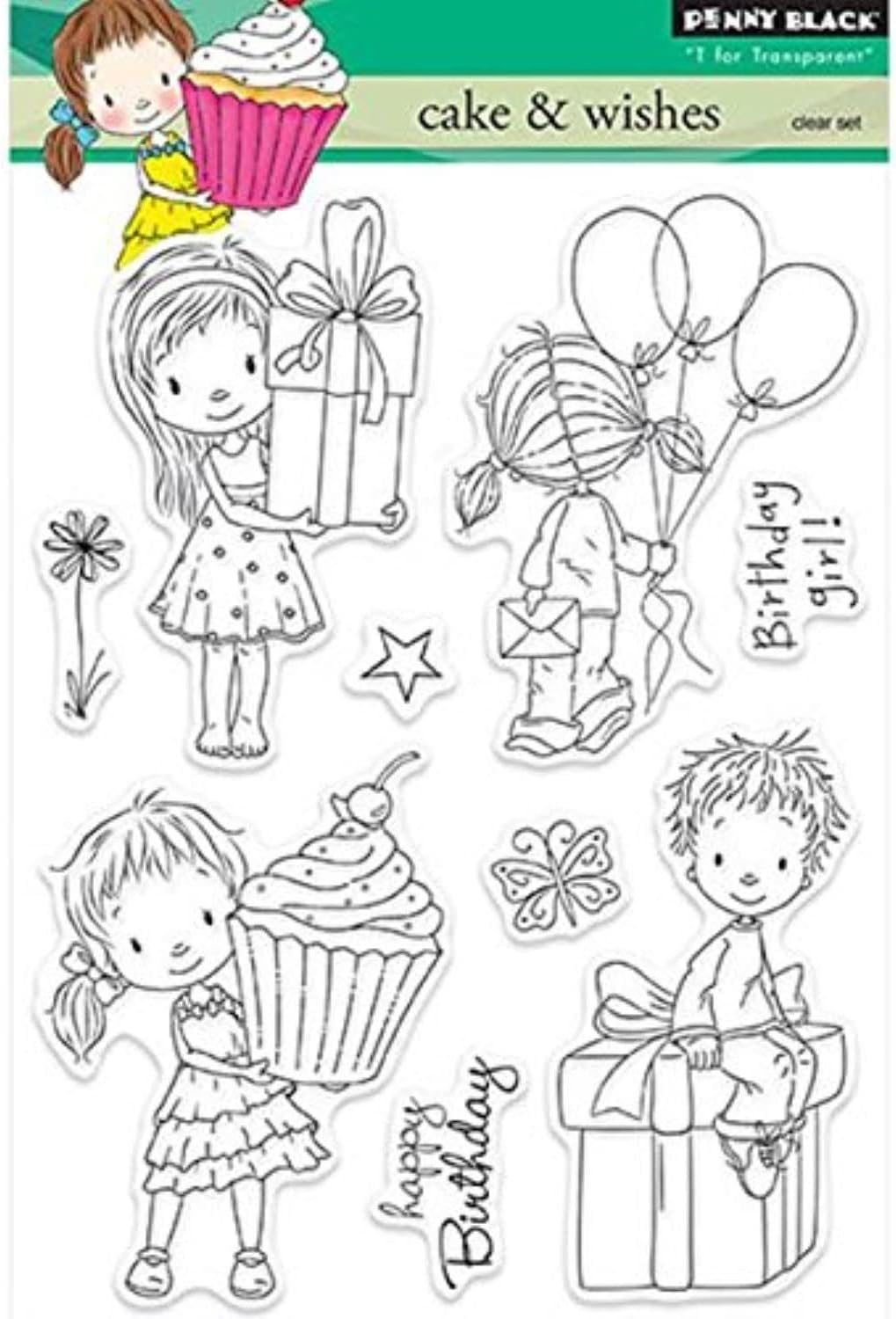 Penny Black Clear Stamps 5"X7.5" Sheet-Cake &amp; Wishes (