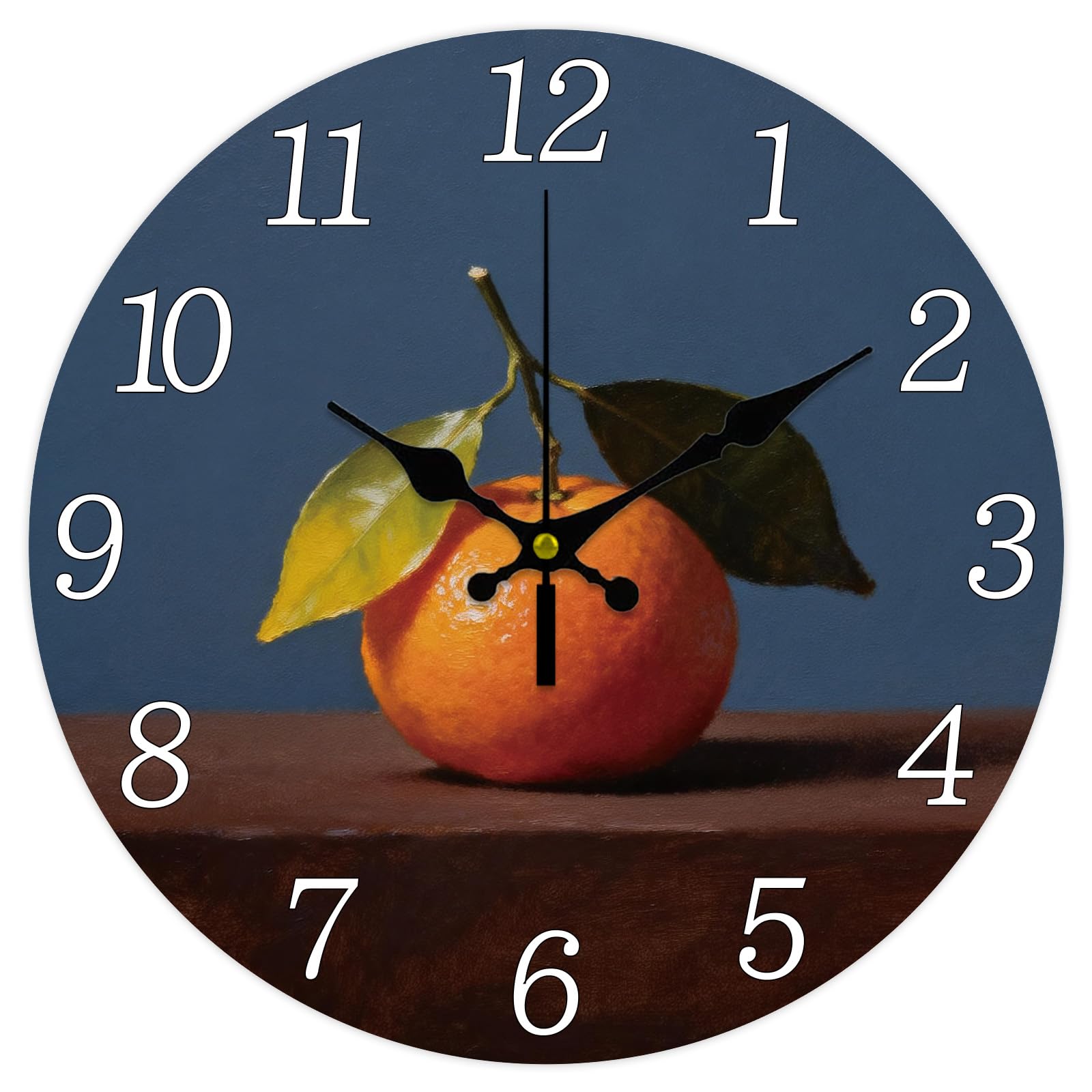 Horloge sans tic-tac orange 30.5 cm à mécanisme quartz pour salon