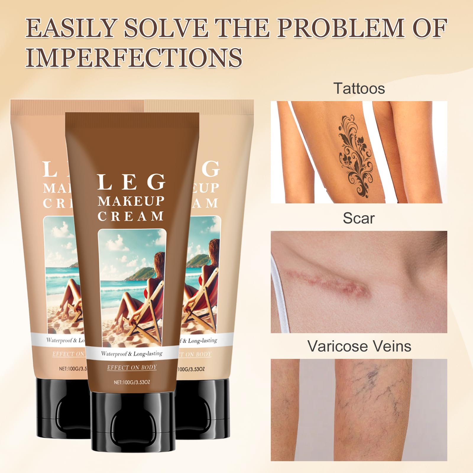 Leg Makeup Waterproof No Transfer, Leg Make Up to Cover Up Tattoo - Image 4