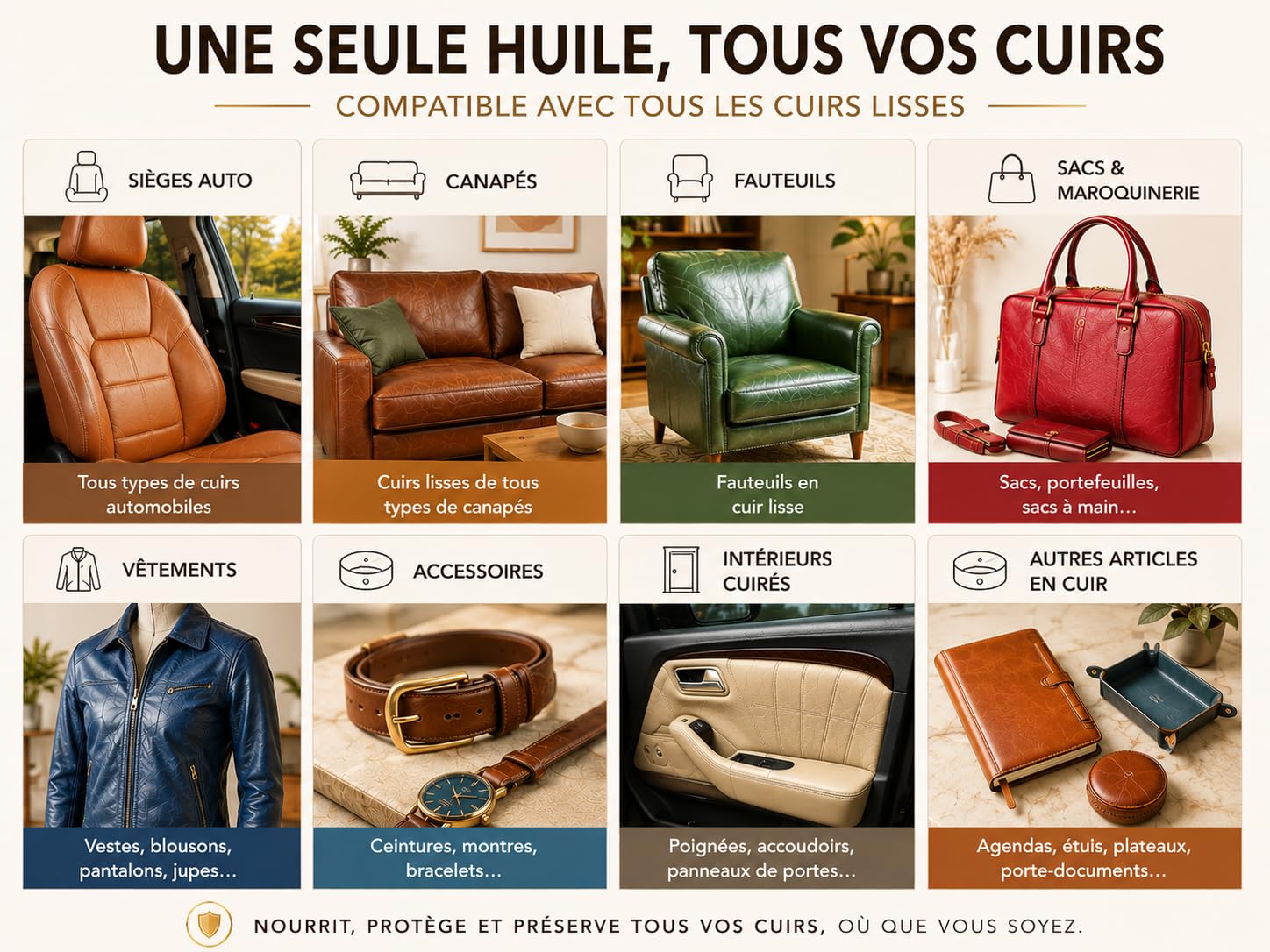 Sofolk - Huile Nourrissante pour Cuir Pied de Boeuf - Entretien et Imperméabilisation du Cuir - Hydrate et Assouplit Même Les Cuirs Craquelés - Inodore, Fabrication Française - 200 ML