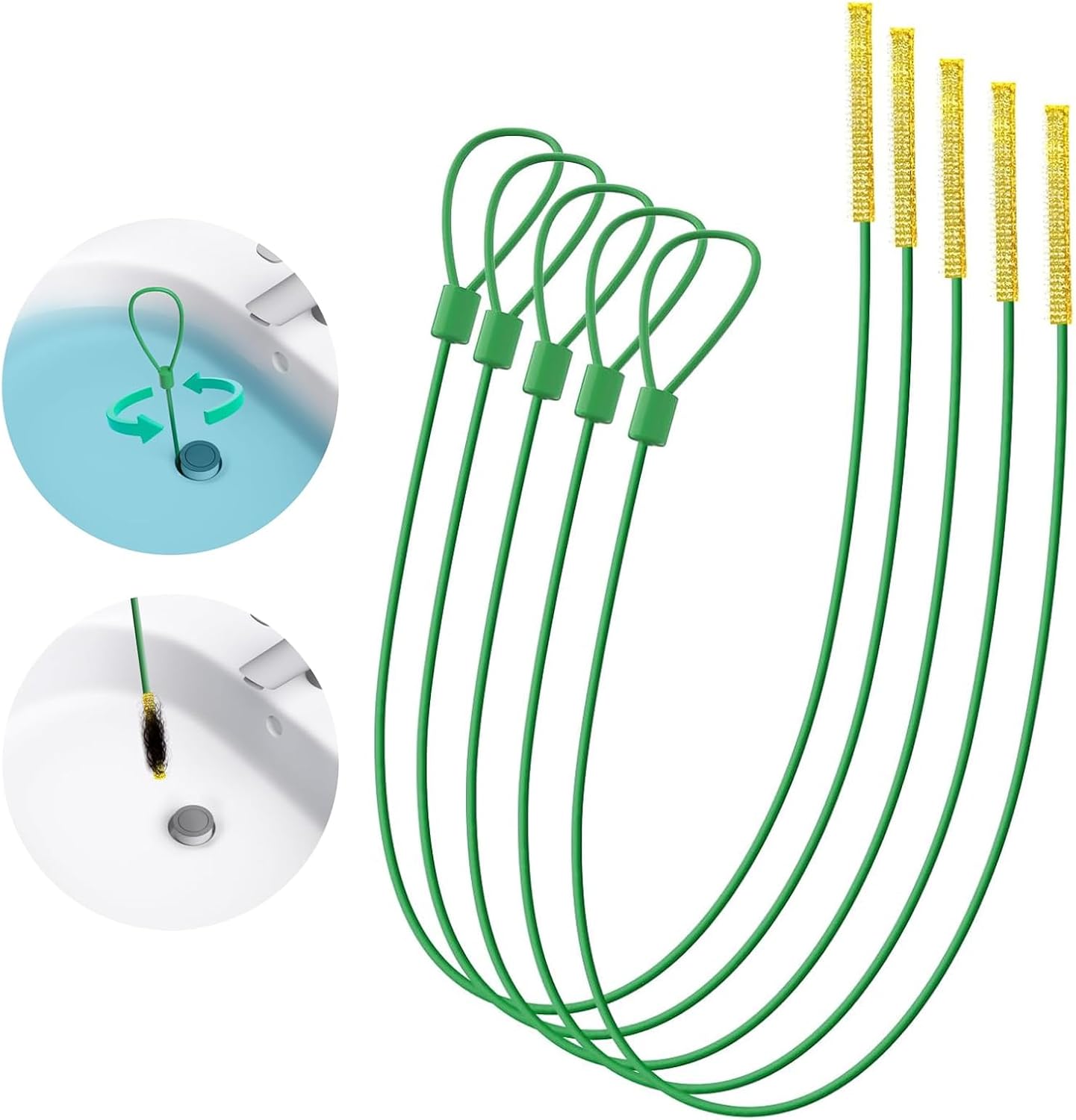 Kelly’s Collection 30 Inch Drain Snake Hair Clog Remover, Anti-break Metal Sink Snake Drain Cleaner Tool with Nylon Layer, Drain Hair Removal Tool for Shower, Bathroom Sink Drain Unclog (5 Pack)