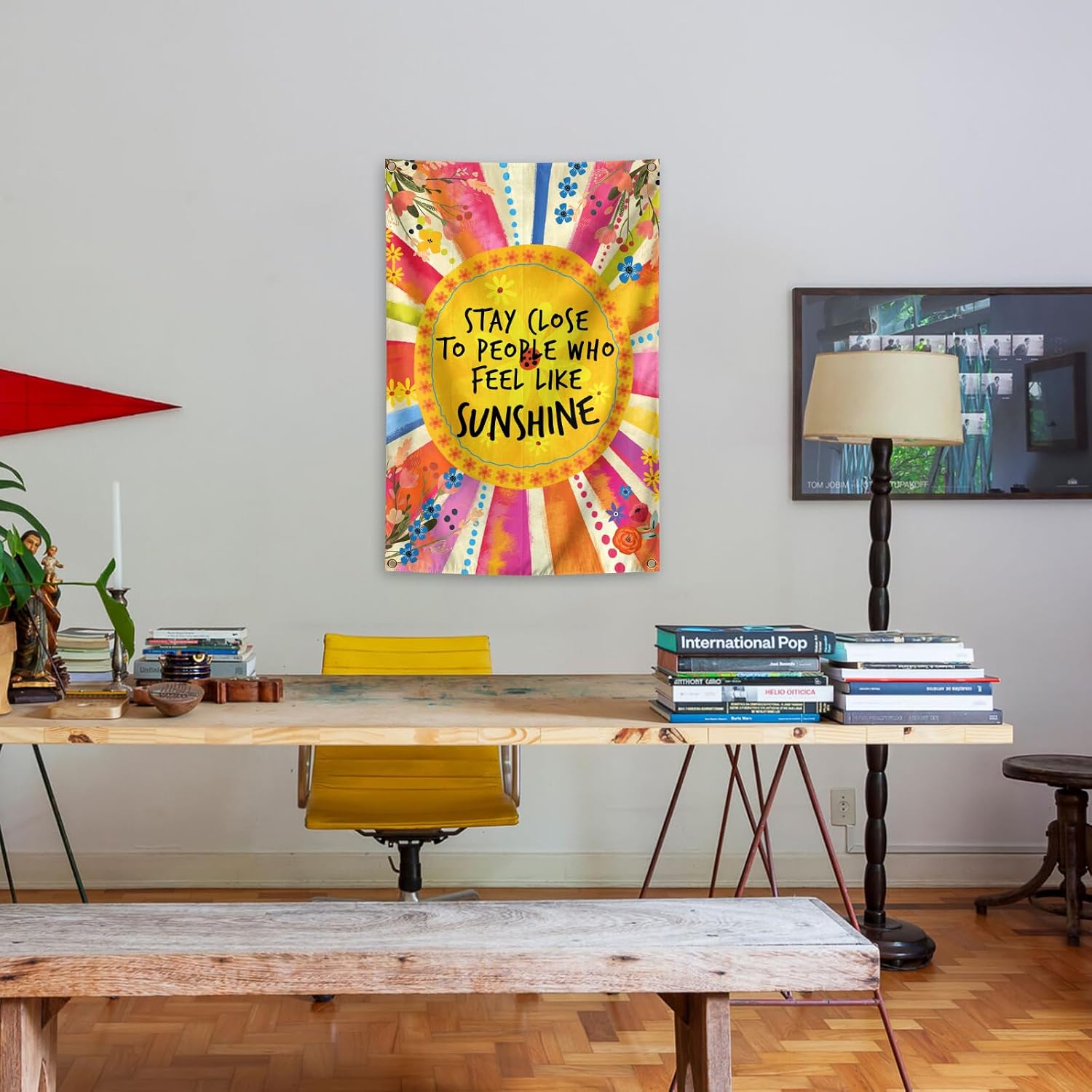 Inspirational Quotes Wall Art Stay Close to People Who Feel Like Sunshine Posters Tapestry 2x3 Ft Aesthetic Poster for Teen Boys Girls Bedroom and College Dorm Wall Decor Gifts