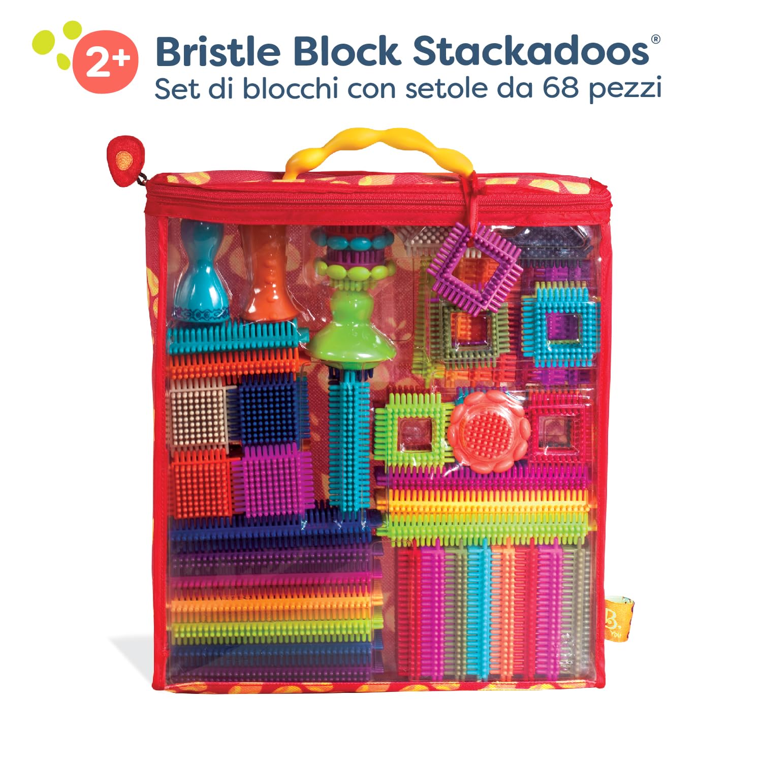 B. toys Bristle Blocks Stackadoos, blocchi impilabili con custodia