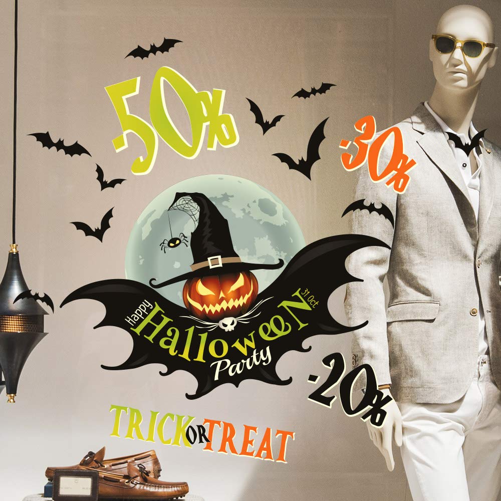 Halloween-Fensteraufkleber Transparent – Gruselige Deko Für Fenster & Glas, Leicht Anzubringen & Rückstandslos Entfernbar