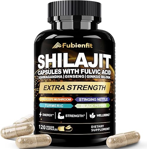Fubienfit Shilajit Capsules - Premium Shilajit for Men - with Ashwagandha Ginsen