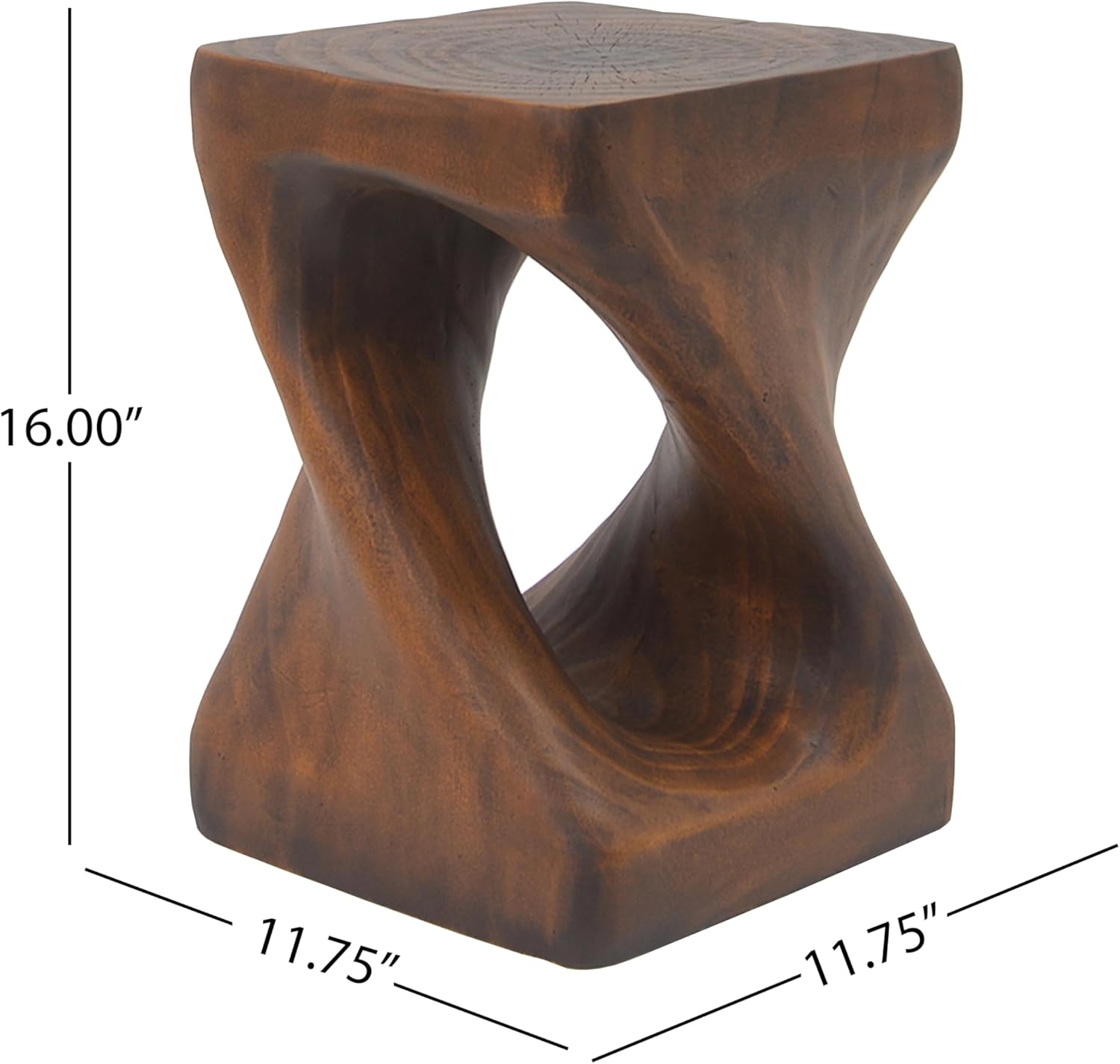 Small Coffee Table, Round Twist Shape Side Table End Table, MGO Coffee Table for Living Room Wood-Like Texture Decorative Furniture for Apartment, Home Office, Brown
