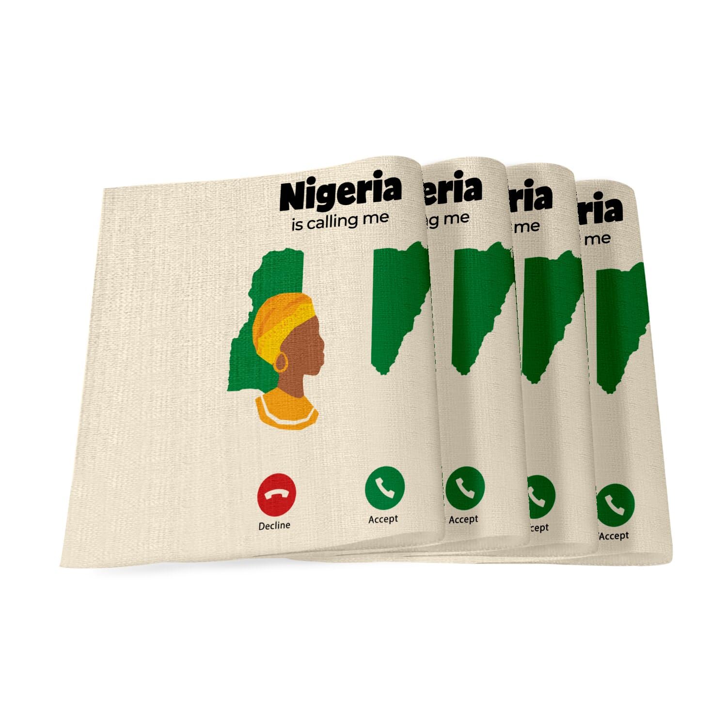 Set de table en lin Nigeria culture de table grand format pour repas