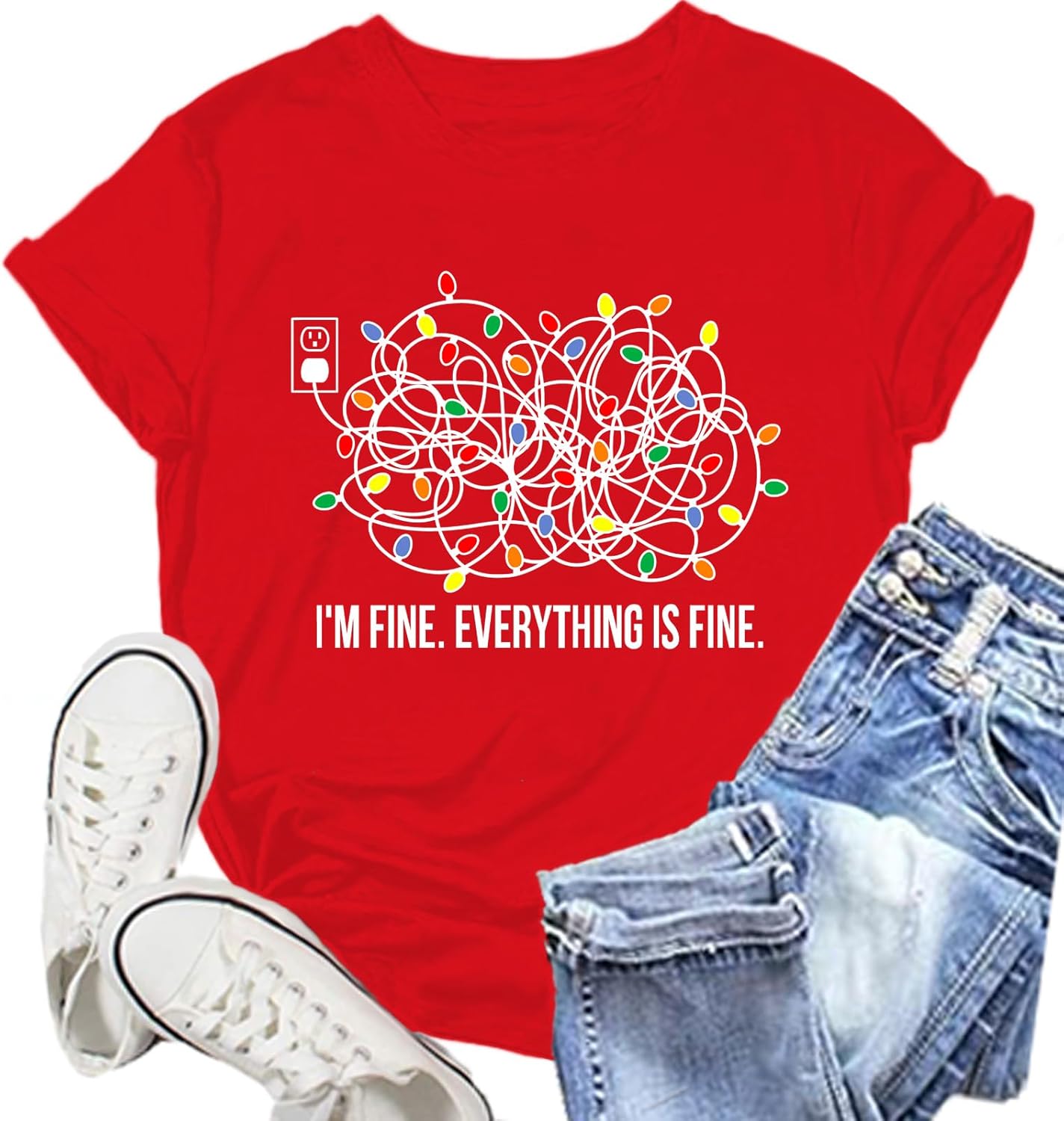 Merry Christmas Shirt for Women Xmas Holiday Tshirt Christmas Lights Tee Top