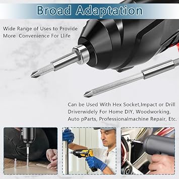 9 PCS Strong Magnetic Drill Bit Extension Holder, 1/4 Hex Shank Screwdriver Bit Holder, S2 Steel Screwdriver Extension, 2, 4, 6-Inch Extensions
