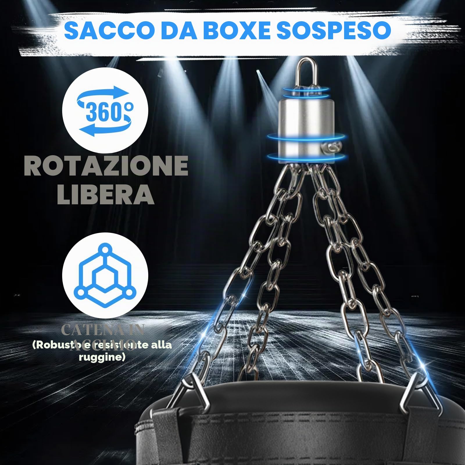Sacco da Boxe per Adulti Set Ninonly 120CM Sacco da Punching Pesante per Uomini e Donne con Guantoni da boxe,Rinforzatore Della Presa Della Mano,Corda per Saltare per MMA,Muay Thai, Karate,Taekwondo