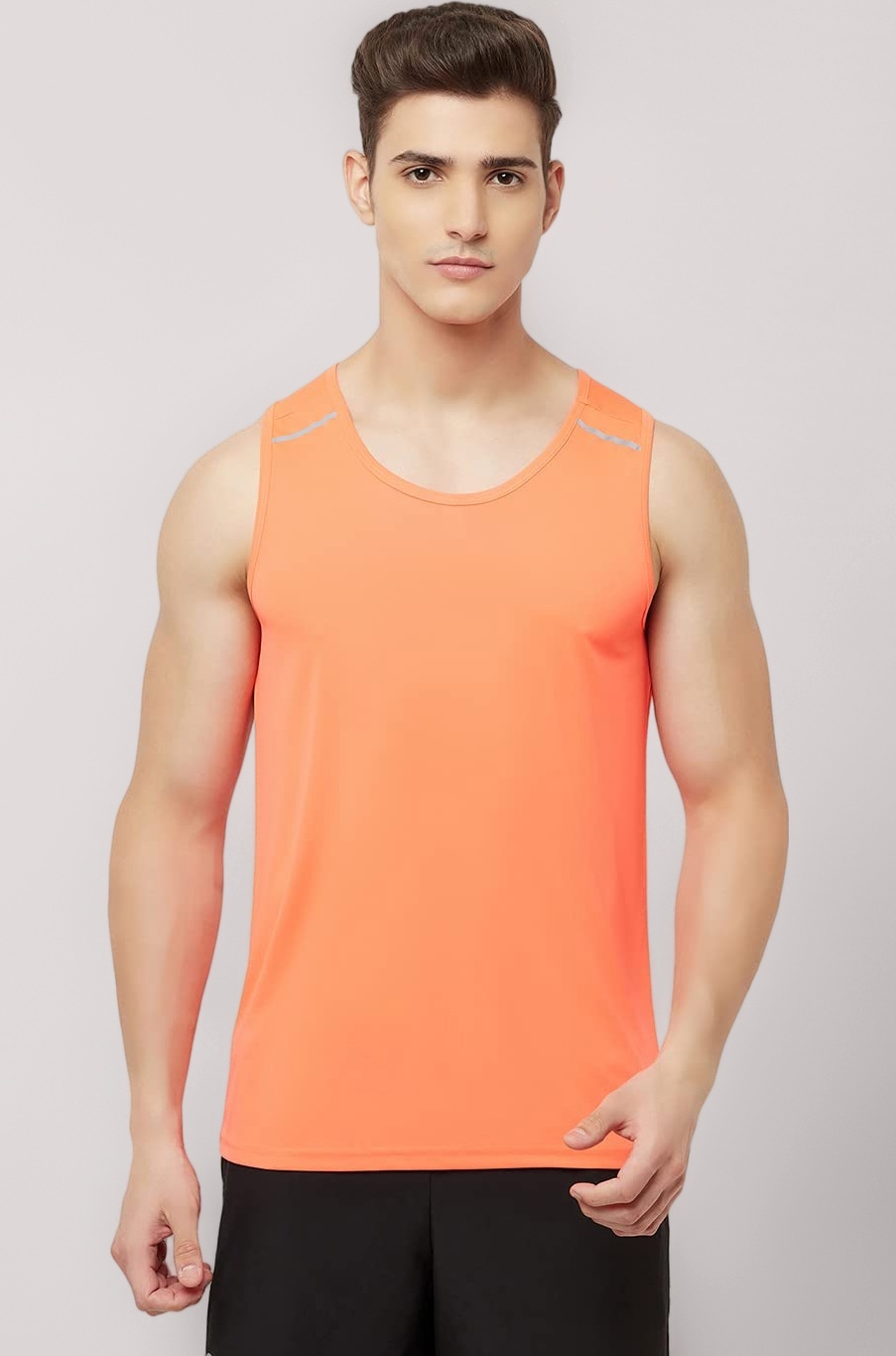Men's Light Weight Dryfit Sports Tank Top Vest with Reflective Details for Running, Gym & Training