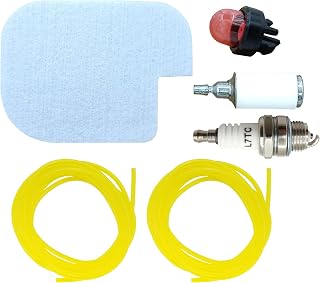 Air Filter for Poulan P3314 P3816 P3416 P4018 PP3416 PP3516 PP3816 PP4018 PPB3416 PPB4018 PPB4218 S1970 Gas Chainsaw Primer Bulb Fuel Line Kit Replace OEM 530057925